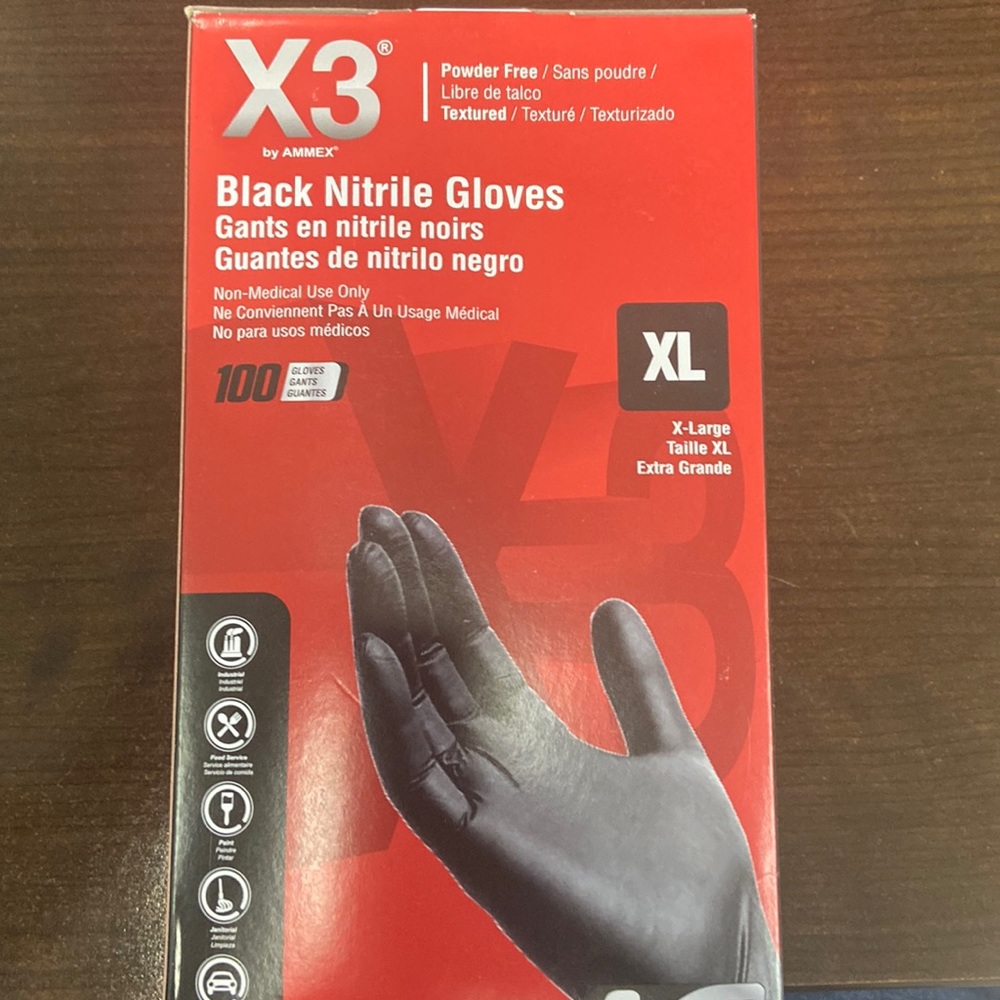 Xl Black nitrile gloves